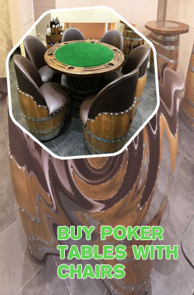 Round poker table with chairs